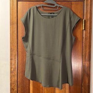 JCPenny Worthington Army Green Asymmetrical Blouse- Large